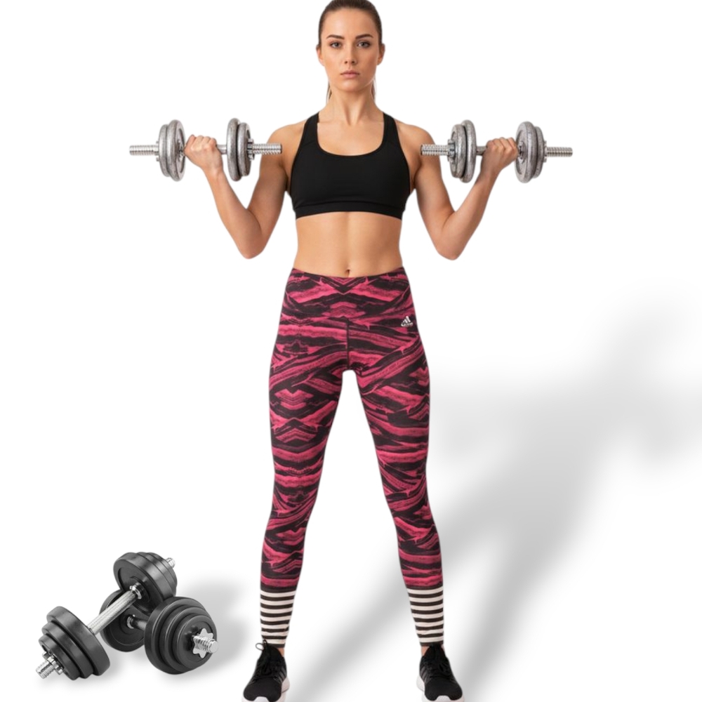 Adidas Climalite High Rise Hot Pink Black Striped Bottoms Leggings Size S